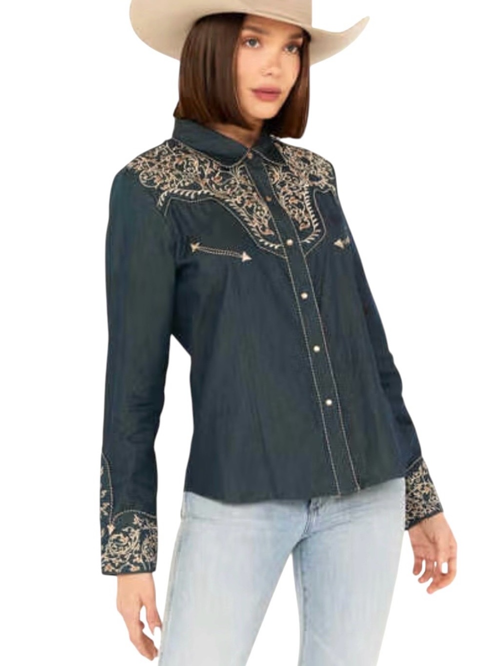 Scully Embroidered Pearl Snap Western Shirt